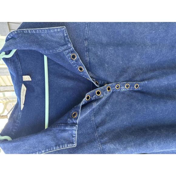 Soft Surroundings Women's Long Sleeve Denim Faux Button-Up Top Size Large - Picture 3 of 6